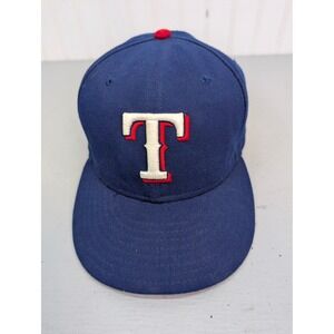 New Era Cool Base Texas Rangers MLB Baseball Cap 59FIFTY Fitted Size 7 3/4 Blue